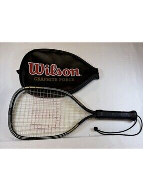 Wilson Graphic Force 1980’s Racquetball Racquet With Black Case Sport YKK Zipper